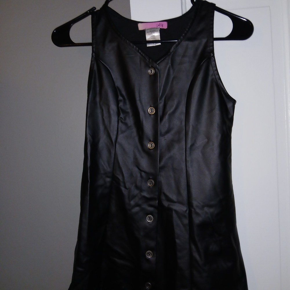 Sleek Black Button-Down Mini Dress